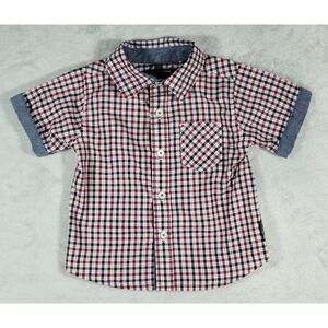 The Original‎ Ben Sherman SS Red White Blue Plaid Button Up Shirt Boys 12M